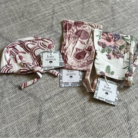 kate quinn Other - Kate Quinn Baby Floral and Rainbows Hat Bundle Size 3/6 Months NWT